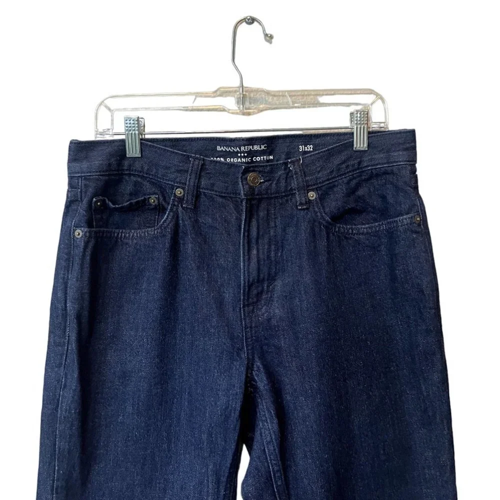 Banana Republic Mens Jeans Organic Cotton 31X32 Dark Wash Blue‎ Denim